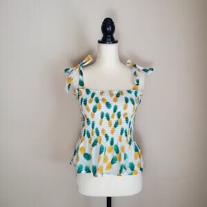 J. Crew Pineapple Print Tank Top Medium